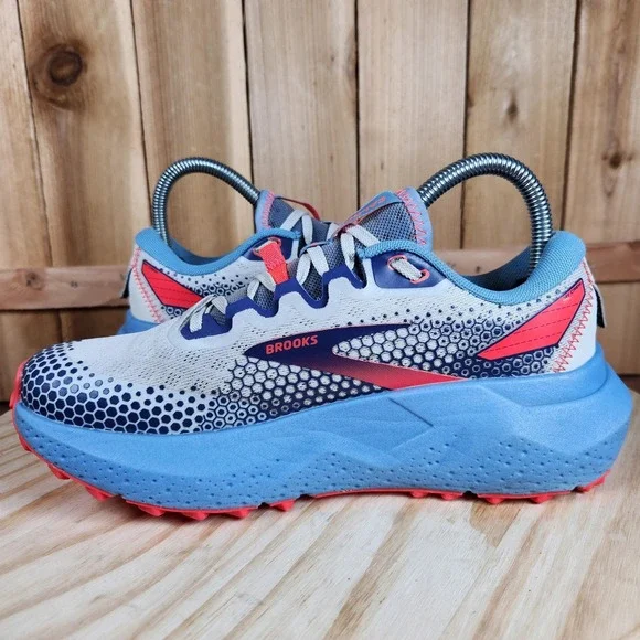 Brooks Women's Blue White Coral Trail Running Shoes - Picture 6 of 13